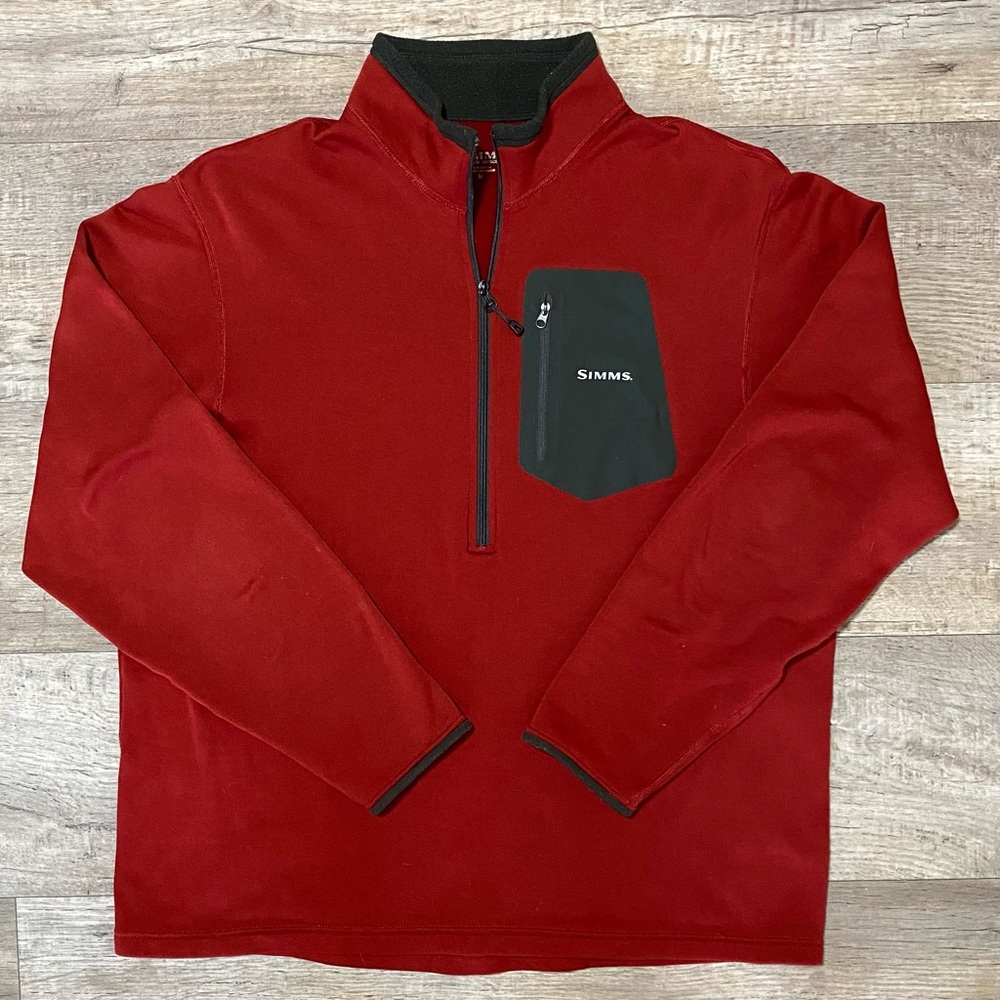 Simms Fishing Red Pullover Sweatshirt